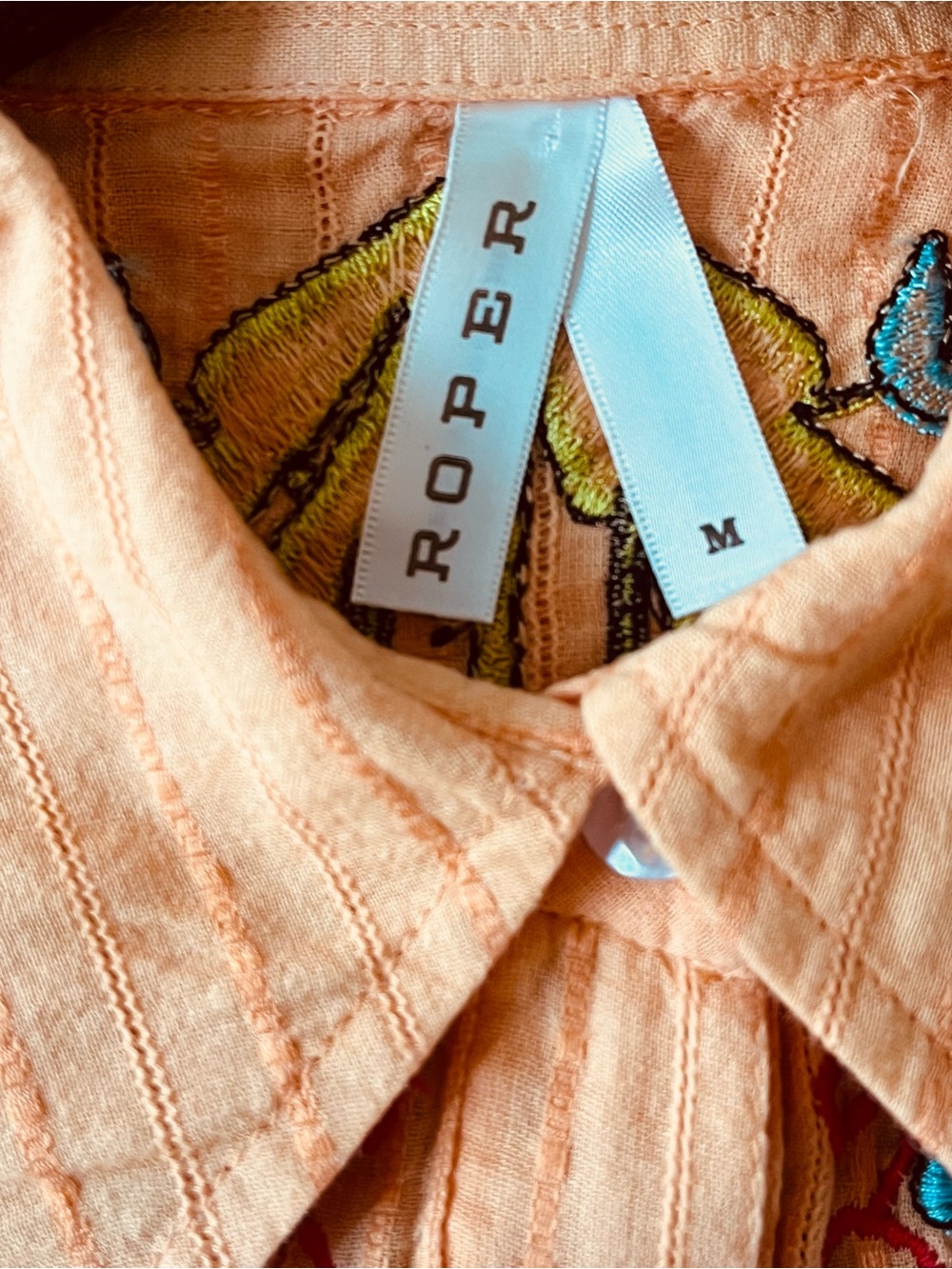 Vintage Roper Embroidered Western Shirt 100% Cotton Boho Medium - Picture 13 of 14